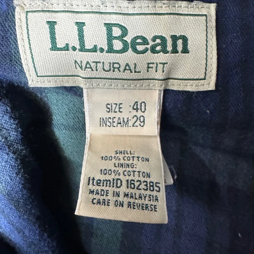 LL Bean Natural‎ Fit Flannel Lined Chino Pants Khaki Tan 162385 Mens 40x24